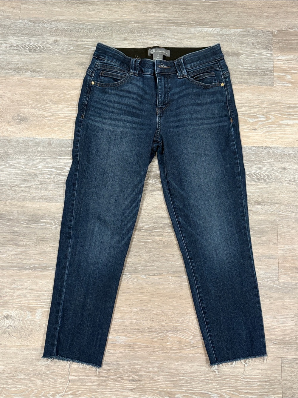 Democracy Dark Indigo High-Rise Cropped Jeans